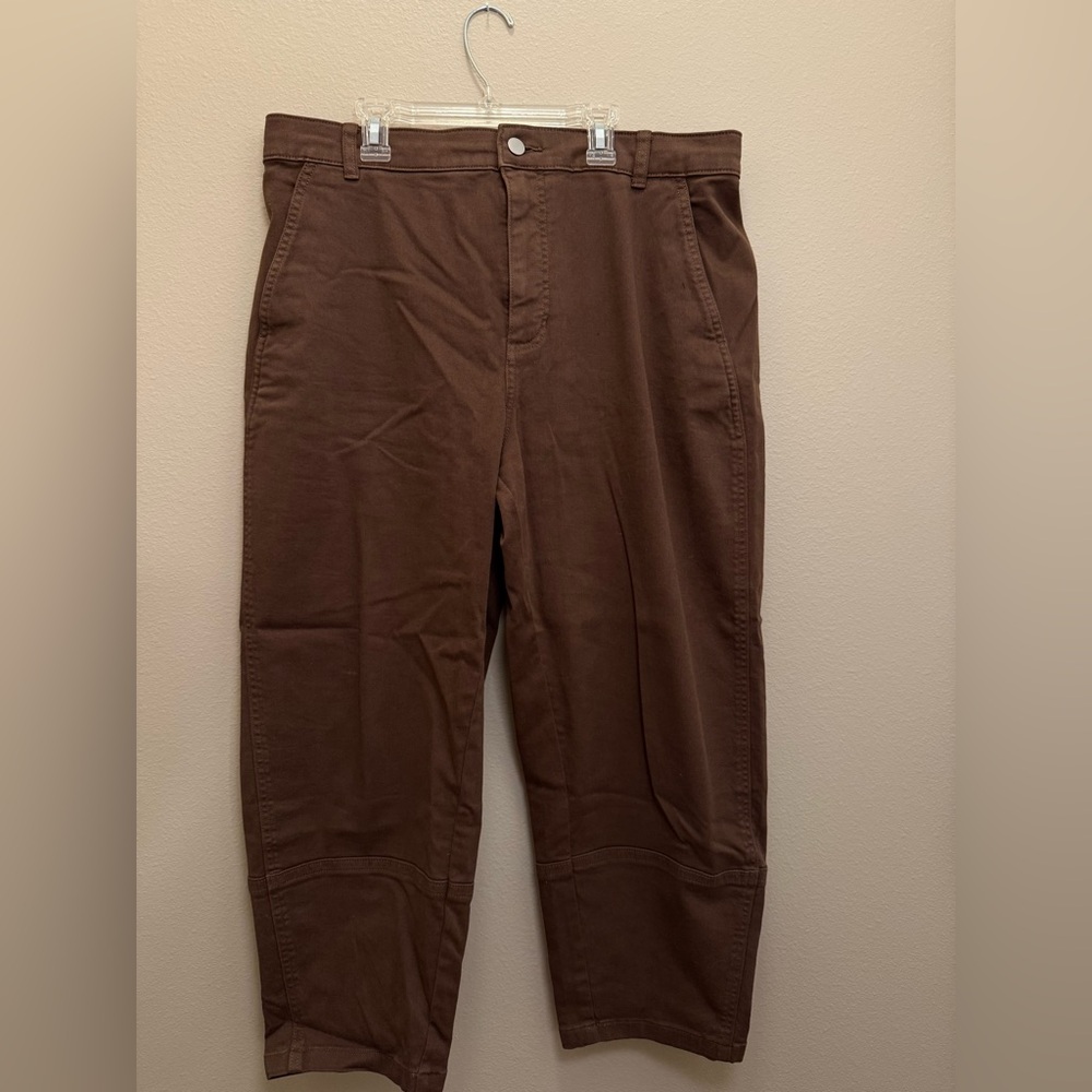 brown everlane barrel pants